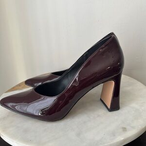 Michael Shannon Womens Jenelle Burgundy shiny Heel Pumps size 10